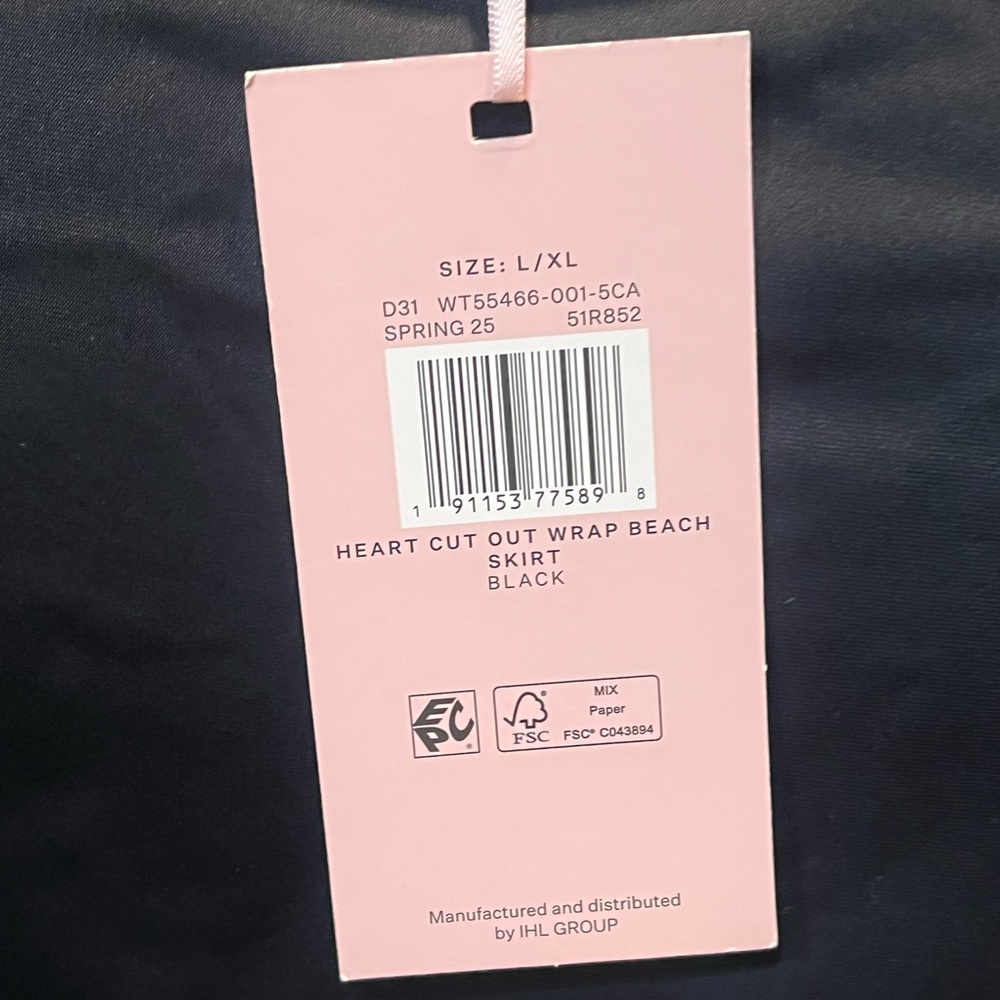 NWT Paris Hilton Heart Cut Out Coverup Wrap Skirt - L - Picture 10 of 12